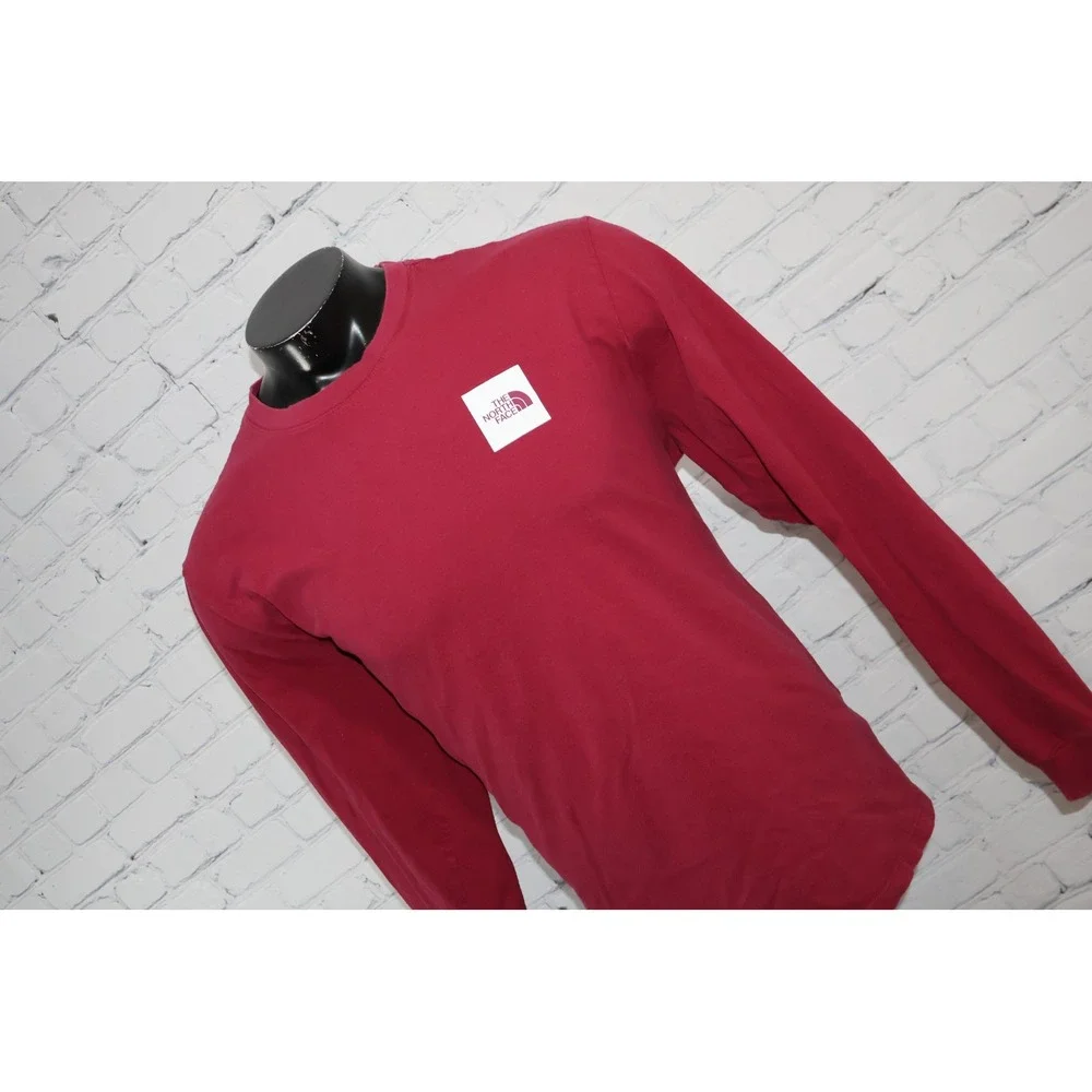 The North Face Long Sleeve T-Shirt Mens XL Maroon Graphic Logo Circular Design